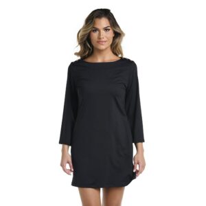 Vestido LB corto M/L negro lycra