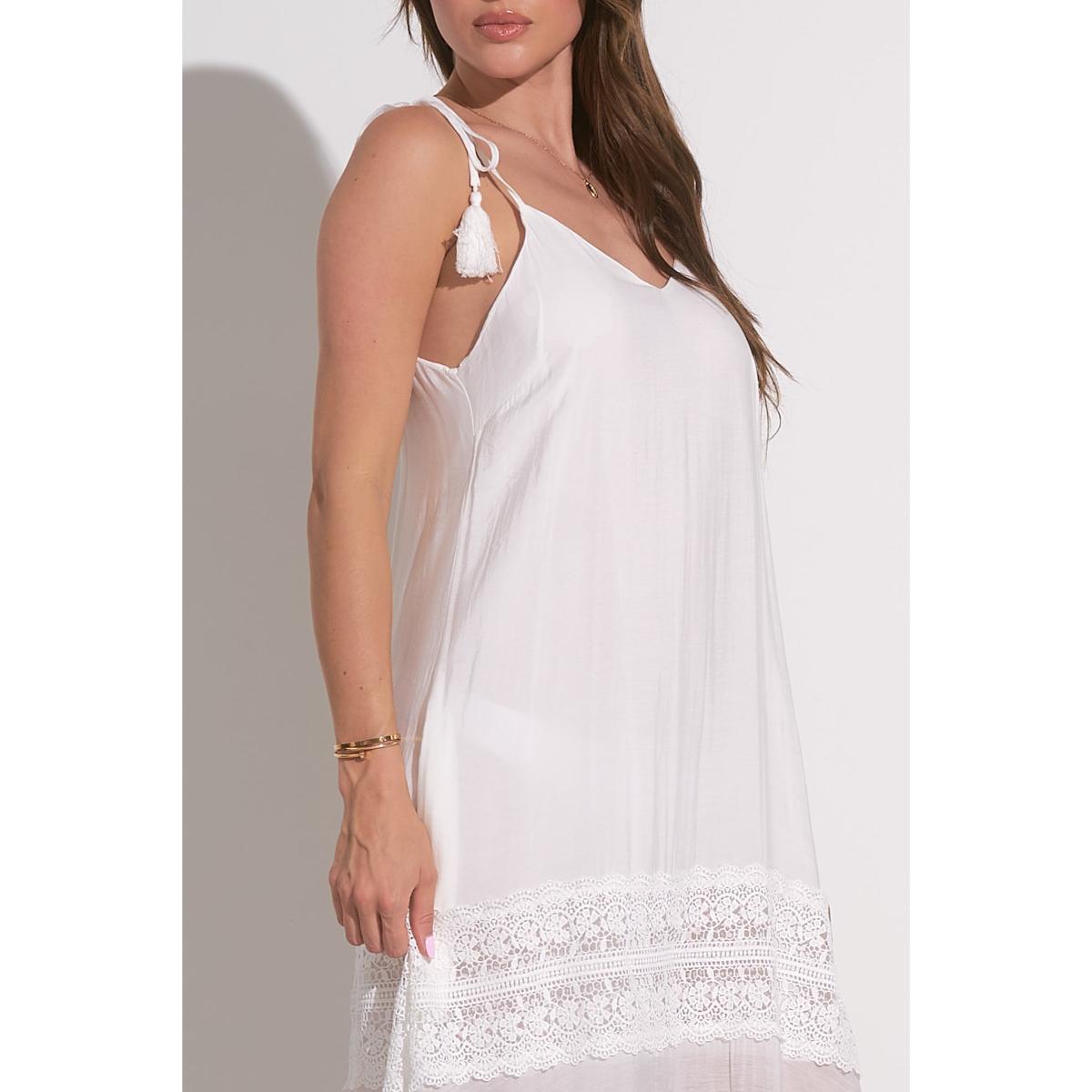Vestido Elan largo con tirante y encaje blanco - Imagen 2