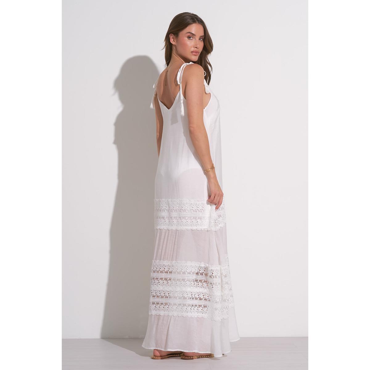 Vestido Elan largo con tirante y encaje blanco - Imagen 3