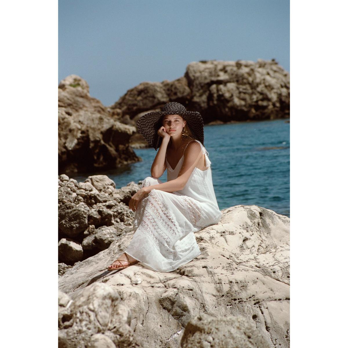 Vestido Elan largo con tirante y encaje blanco - Imagen 4