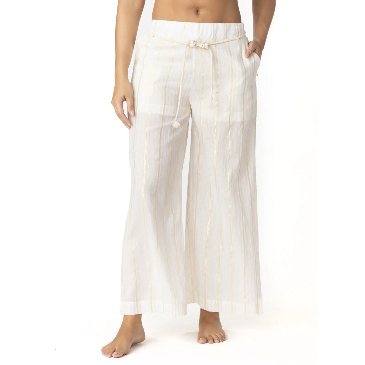 Pantalon Garotas marfil rallas doradas - Imagen 2