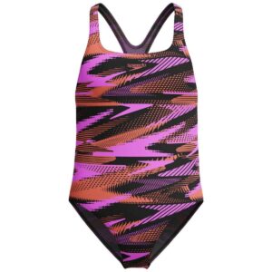 Calzoneta Speedo HyperBoom Allover Medalist niña negro/rosado