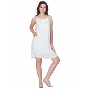 Vestido India Boutique corto cuello alto ajustable mujer