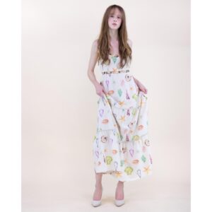 Vestido Original USA largo beige con conchas color