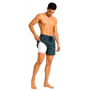 Calzoneta Coastal Revolution SS con boxer azul con flores verde hombre