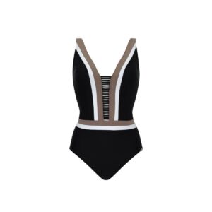 Calzoneta Sunflair 22057 negra con linea detalle escote