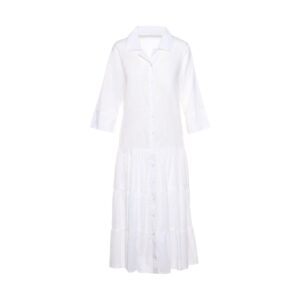 Vestido KikiSol M/L largo blanco con botones