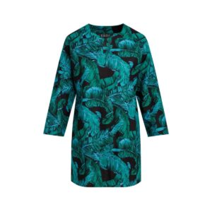 Vestido KikiSol M/L corto negro con palmas verdes