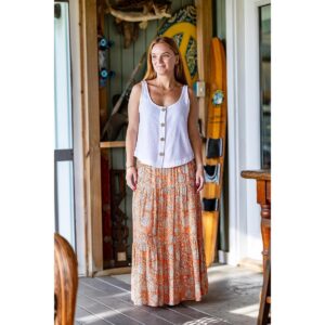 Falda Batik Bali larga Waverly coral mujer