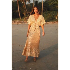 Vestido Z&L largo Chita dorado