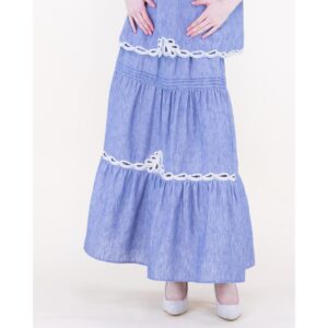 Falda larga Original USA denim con detalle blanco