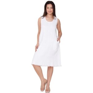 Vestido India Boutique corto gasa blanco mujer