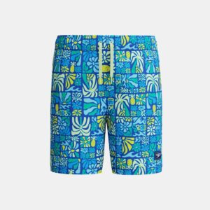 Calzoneta Speedo playa niño azul/flores celeste