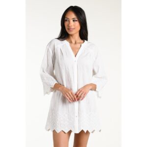 Vestido LB corto M/L Crinckle Collective blanco