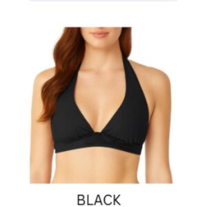 Top White Sand Traders SS halter negro mujer
