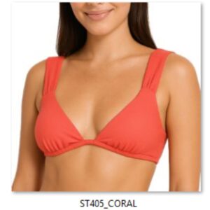 Top White Sand Traders SS triangulo tira gruesa coral mujer