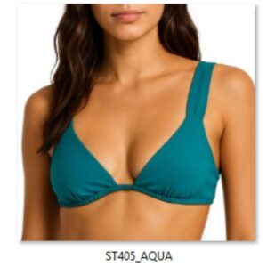 Top White Sand Traders SS triangulo tira gruesa aqua mujer