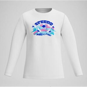 Rashguard Speedo M/L niño blanca logo tiburones