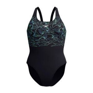 Calzoneta Speedo Endurance+ HyperBoom Placement Muscleback mujer negro/verde