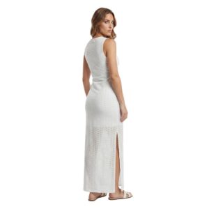 Vestido Garotas largo ojalillo blanco bordado