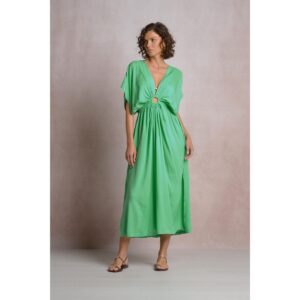 Vestido Elan largo con aro verde jade