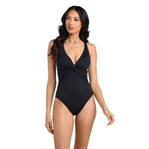 Calzoneta LB solida twist front negra