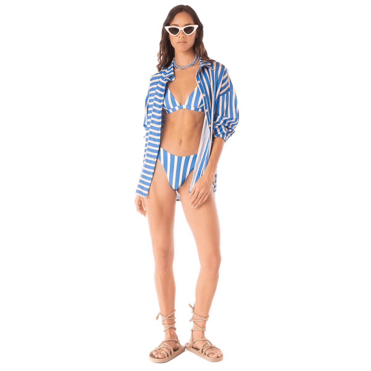 Camisa Maaji SP25 Azure Stripes Manele - Imagen 3