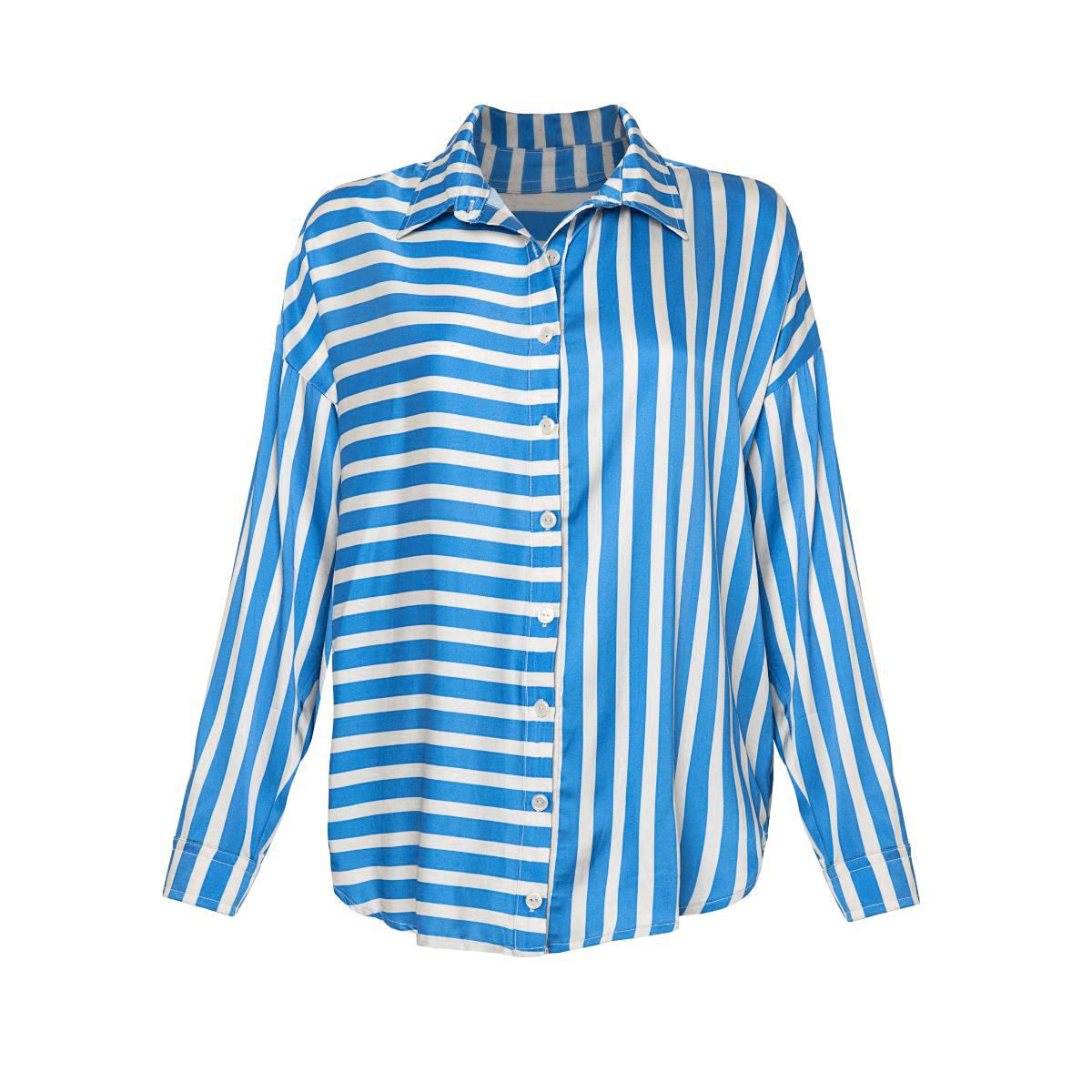 Camisa Maaji SP25 Azure Stripes Manele - Imagen 4