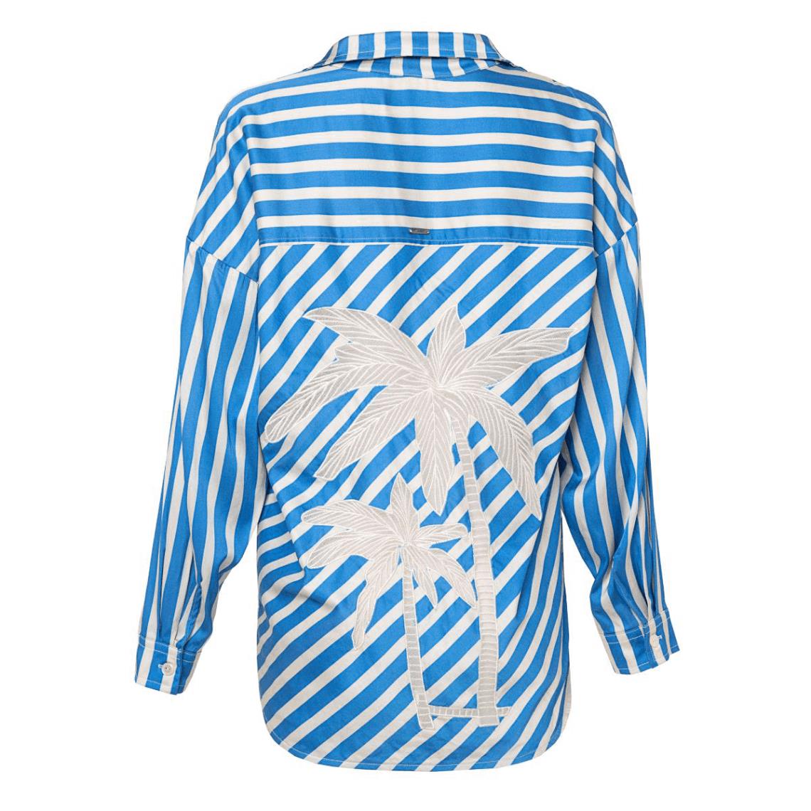 Camisa Maaji SP25 Azure Stripes Manele - Imagen 5