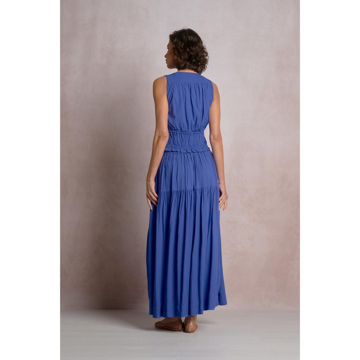 Crop top Elan ruffle azul royal - Imagen 3