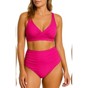 Bikini Beach Party SS 2 pz cintura alta fucsia mujer