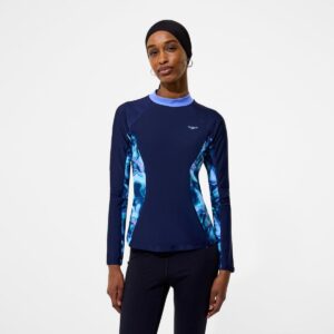 Rashguard Speedo M/L mujer azul/geoda morada
